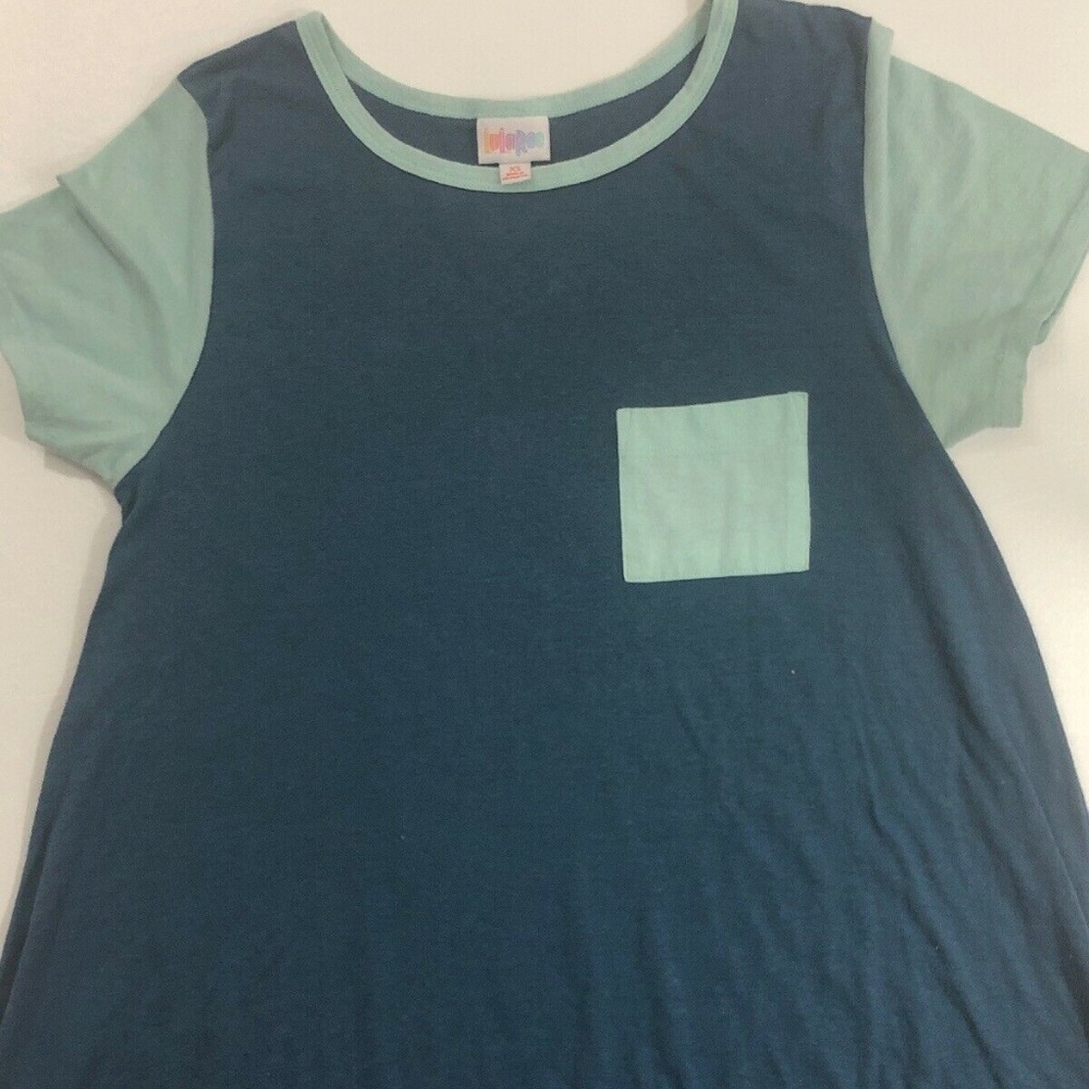 LuLaRoe Carly Raglan Blue Size XS Front Pocket